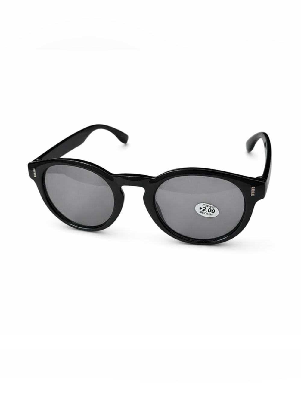 Classic Round Polarized Reading Sunglasses (+2.00 Power)